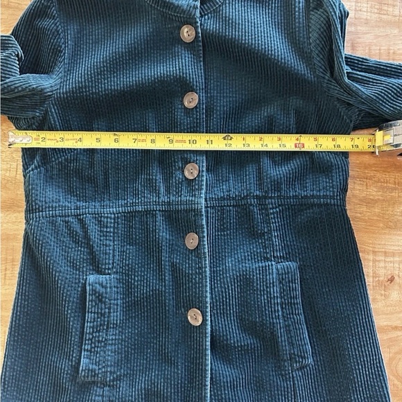Coat J. JILL Jacket Corduroy Teal Blue Green Cotton Velvet Size Small Petite SP - Picture 11 of 13